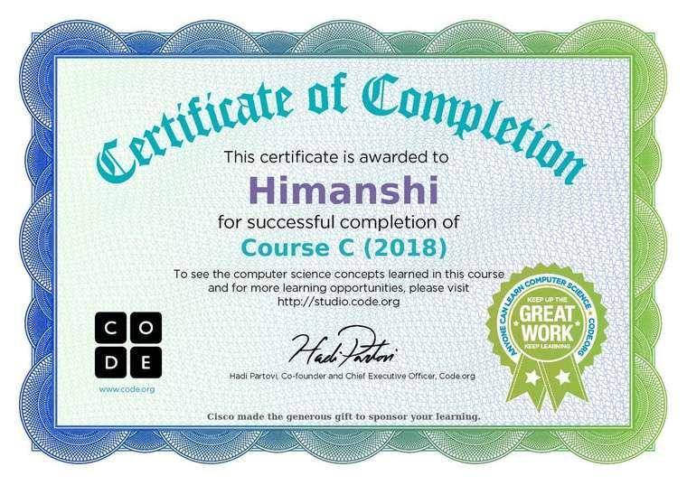 Code.org certificate