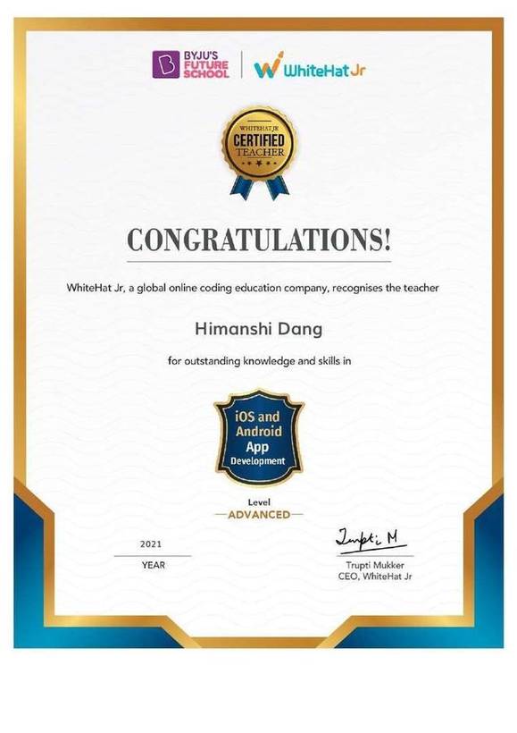WhiteHat Jr certificate